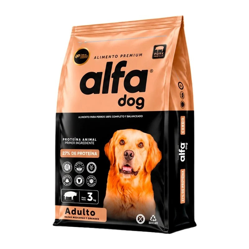 Alfa Dog Adulto Razas Medianas y Grandes Cerdo 20 kg