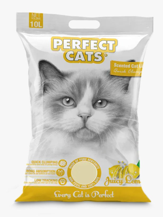 Arena Sanitaria para Gatos Perfect Cats Aroma Limón 10 L